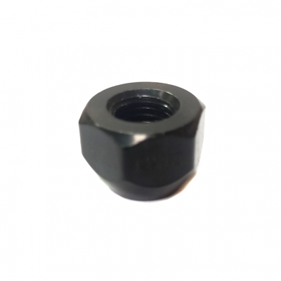 Nakrętka przelotowa czarna M12x1.50x15 21mm stożek (APZ12X1.50X15S21)