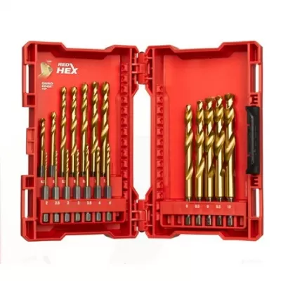 Zestaw wierteł do metalu HSS-G TIN RED HEX 19 szt. (TTI-48894760)