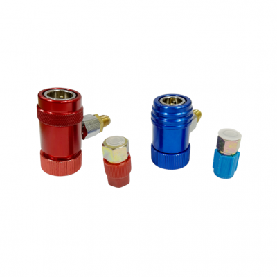 Szybkozłączki klimatyzacji samochodowej R1234yf LP i HP kpl. z adapterami AK.500.120 (A.NA.SZ.1234)