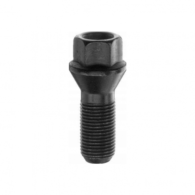 Śruba M14x1.25x27mm czarna (stożek) klucz 17mm BMW/MINI (BAS-14X1.25X27ST17C)