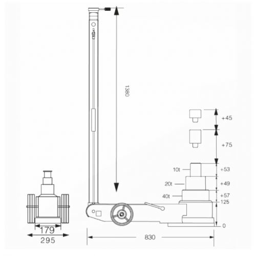 Podnośnik pneumatyczno-hydrauliczny S40-3JQL, SNIT (ST-S40-3JQL)