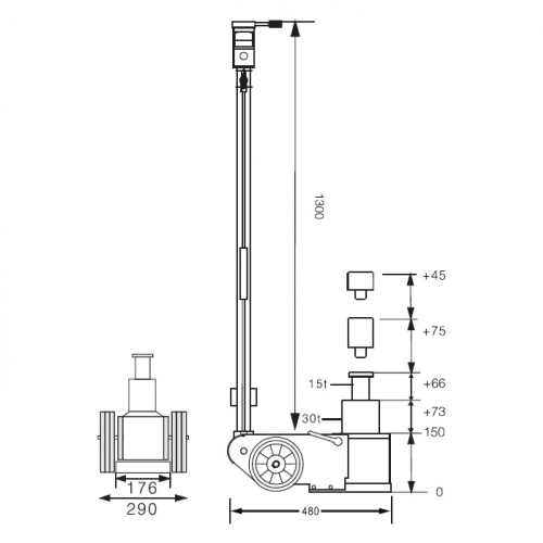 Podnośnik pneumatyczno-hydrauliczny S30-2EL, SNIT (ST-S30-2EL)