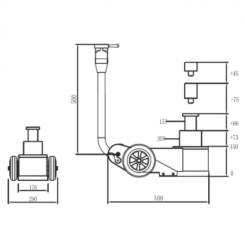 Podnośnik pneumatyczno-hydrauliczny SP30-2 SNIT (ST-SP30-2)