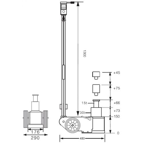 Podnośnik pneumatyczno-hydrauliczny S40-2EL (ST-S40-2EL)