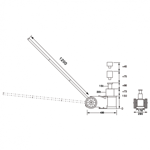 Podnośnik pneumatyczno-hydrauliczny S30-2ML (ST-S30-2ML)
